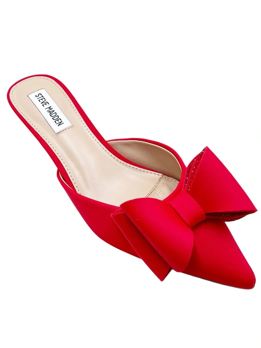 🆕{Steve Madden} Method Red Pointed-Toe Bow Mules - Picture 16 of 16
